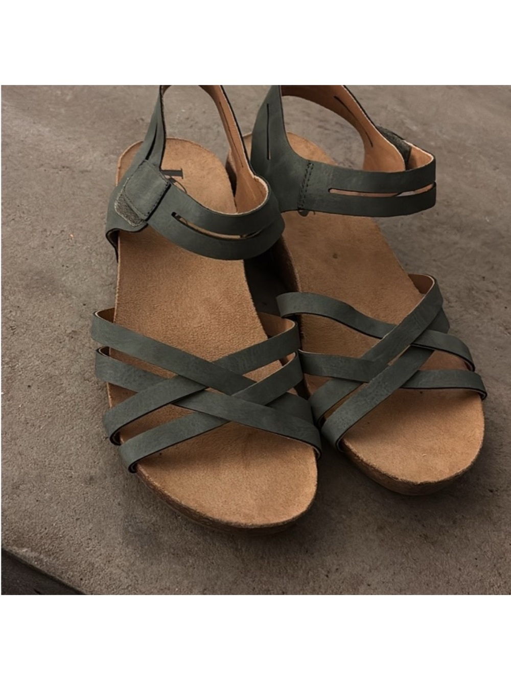 Kork-Ease Green Leather Sandals